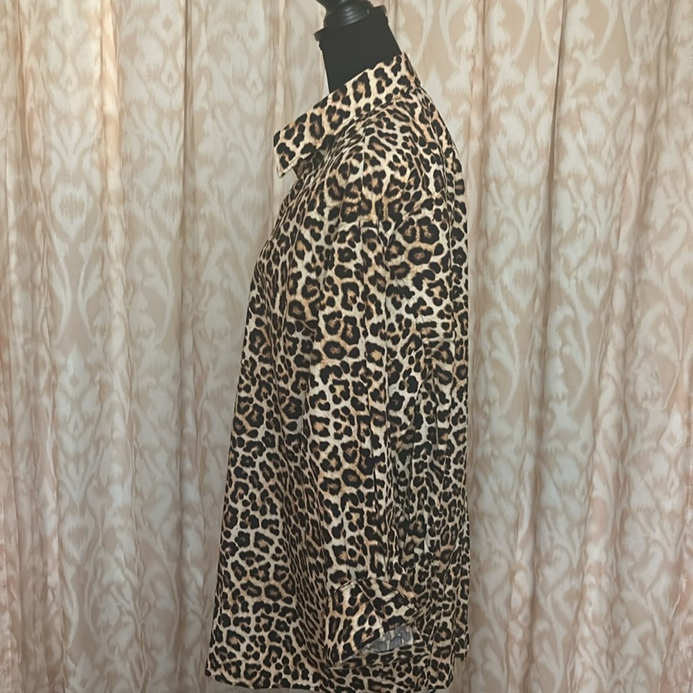 H&M Leopard Print Oversized Button Up Tunic Top Medium - Picture 6 of 11